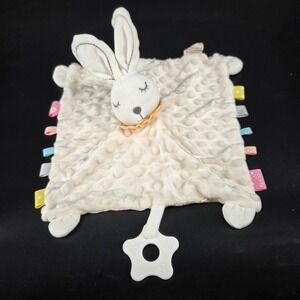 Appease Toys Baby Bunny Lovey Security Blanket Minky Dot Ribbon Tag Star Teether